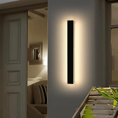 Modern Outdoor Wall Sconce, 47inch LED Wall Mounted Light, 3000K Warm White, IP65 Waterproof, Black Aluminium, AC 85-265V, Minimalist Long Light Fixture for Patio, Garage, Yard, Gardens