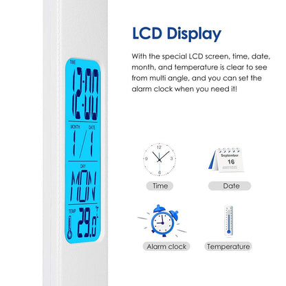 Multifunctional LED Desk Lamp with Wireless Charger,USB Charging Port,Clock,Phone Holder,Desk Lamps for Home Office,Eye-Caring Reading Lamp,Study Lamp for Boys,Girls,Teens,White