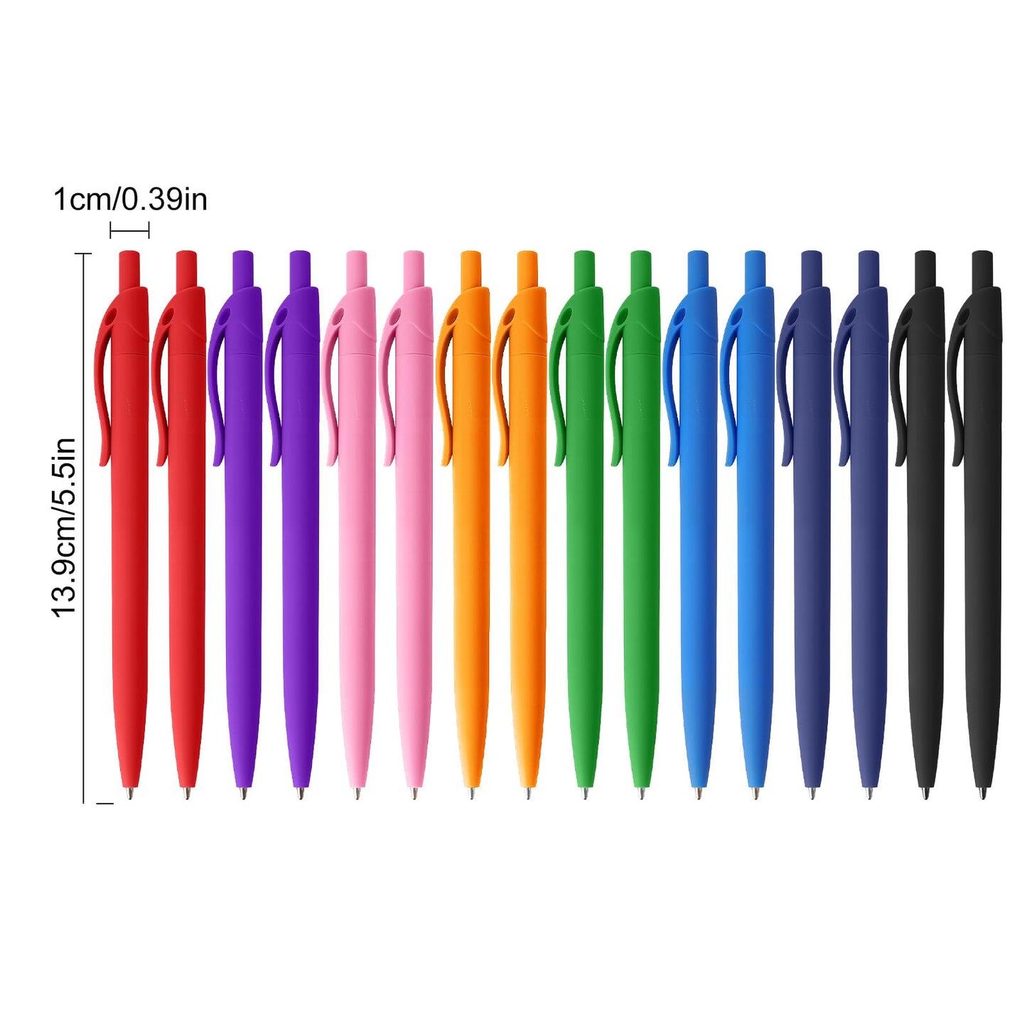 XWLDOLMI Ballpoint Pens, Soft Rubber Erasable Pens for Journaling & Bible Study, Smooth Writing Pens Bulk, Teacher Christmas Gifts, Kids Gifts,Black Pens, 16 pens in a mixed pack (8 colors * 2)