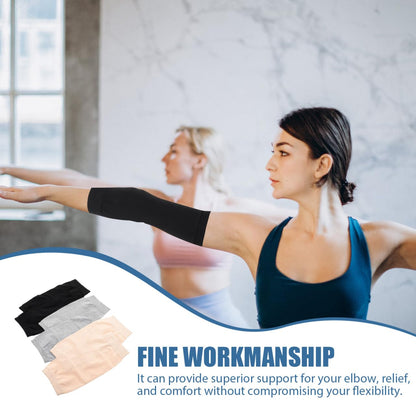 FOYTOKI 3 Pairs Scar Covering Elbow Brace Breathable Elbow Protector Covers Compression Sleeves Arm Brace Sleeve Protective Support Men and Women Elasticity