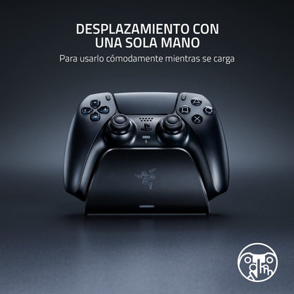 Razer Quick Charging Stand for PlayStation 5: - Curved Cradle Design - Matches PS5 DualSense Wireless Controller - One-Handed Navigation - USB Powered - Black (Controller Sold Separately)