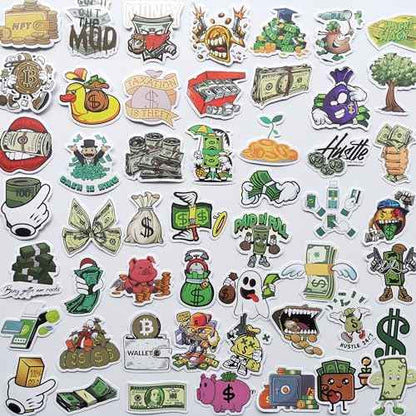 Generic Funny Money Decals - Cash, Dollar Signs, Bills & Coins Symbols