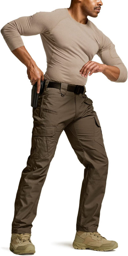CQR Men's Tactical Pants, Water Resistant Ripstop Cargo Pants, Lightweight EDC Work Hiking Pants, Outdoor Apparel, Duratex Mag Pocket Tundra, 40W x 32L