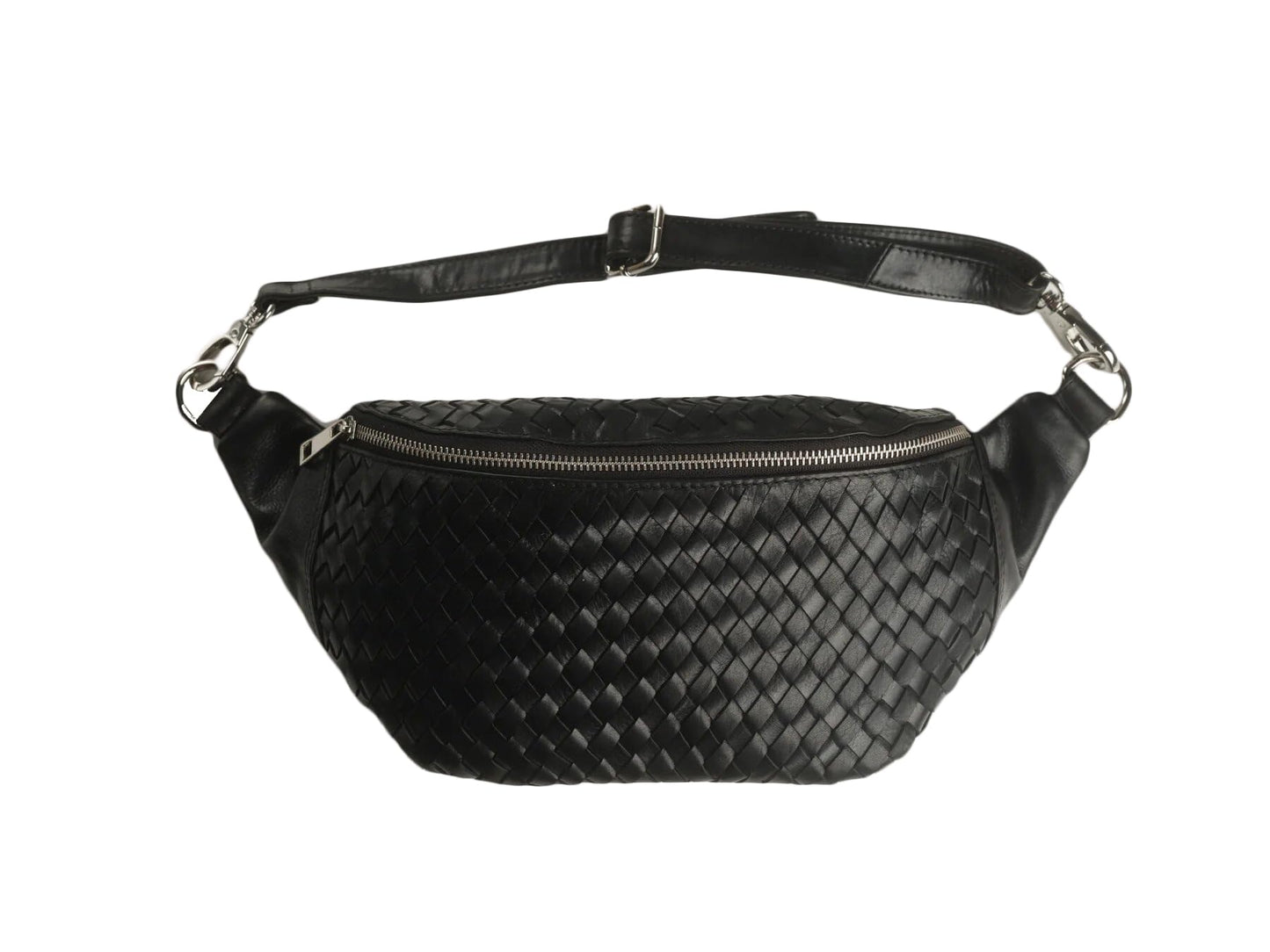 ROMFRE HALEIWA Lightweight Top-Grain Cowhide Leather Sling Bag, Crossbody with Removable Shoulder Strap, Main Compartment, Interior Zip Pocket + 4 Card Slots, Rear Zip Pocket, 12" x 6" x 4", Black