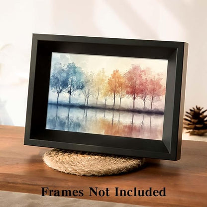 Yesad Trees Pictures, Abstract Wall Art Watercolor Tree Prints Artwork Nature Canvas Painting Landscape Poster Botanical Wall Décor for Living Room Bedroom Office Farmhouse (Unframed,36”x24”, Tree9)