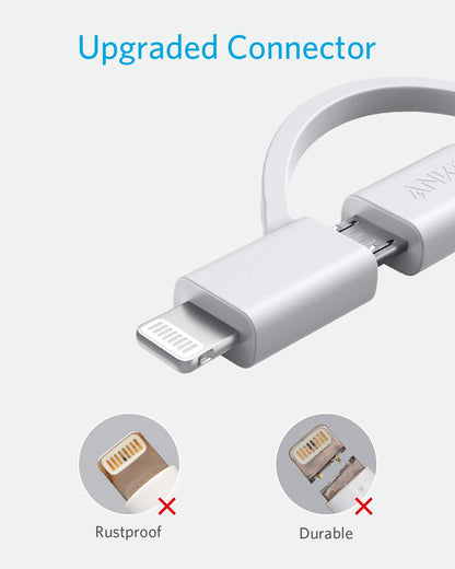 Anker Powerline II 3-in-1 Cable, Lightning/Type C/Micro USB Cable for iPhone, iPad, Huawei, HTC, LG, Samsung Galaxy, Sony Xperia, Android Smartphones, iPad Pro 2018 and More(3ft, Black)