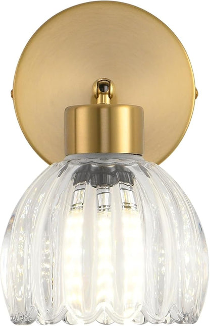 Wall Sconces Vintage Fixture Light, Vanity Lights for Bathroom, Modern Wall Light Fixtures, Metal Sconces Wall Lighting with Glass Shade, Farmhouse Wall Lamp for Bedroom Living Room
