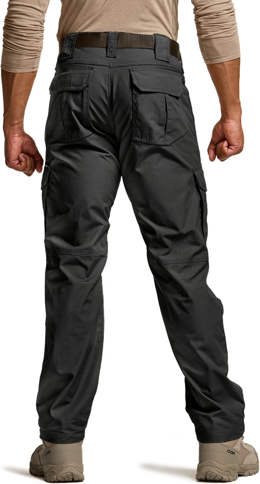 CQR Men's Tactical Pants, Water Resistant Ripstop Cargo Pants, Lightweight EDC Work Hiking Pants, Outdoor Apparel, Duratex Mag Pocket Black, 40W x 32L