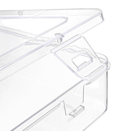 Kingrol 10 Pack Clear Storage Boxes with Lids & Decorative Bow Stickers - Semi-Transparent Party Favor Boxes for Cheer, Dance, DIY Gifts, Team Gifts, Hair Accessories