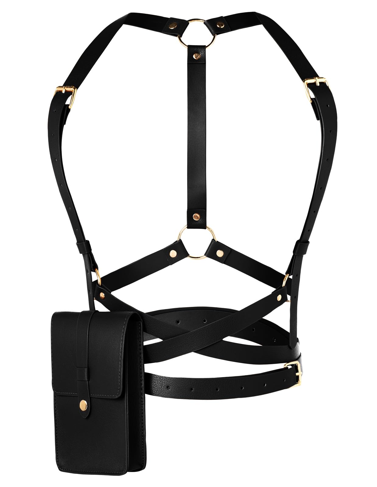 Scarlet Darkness Renaissance Costume Women Renaissance Belt Pouch Adjustable Waist Belt for Women Black