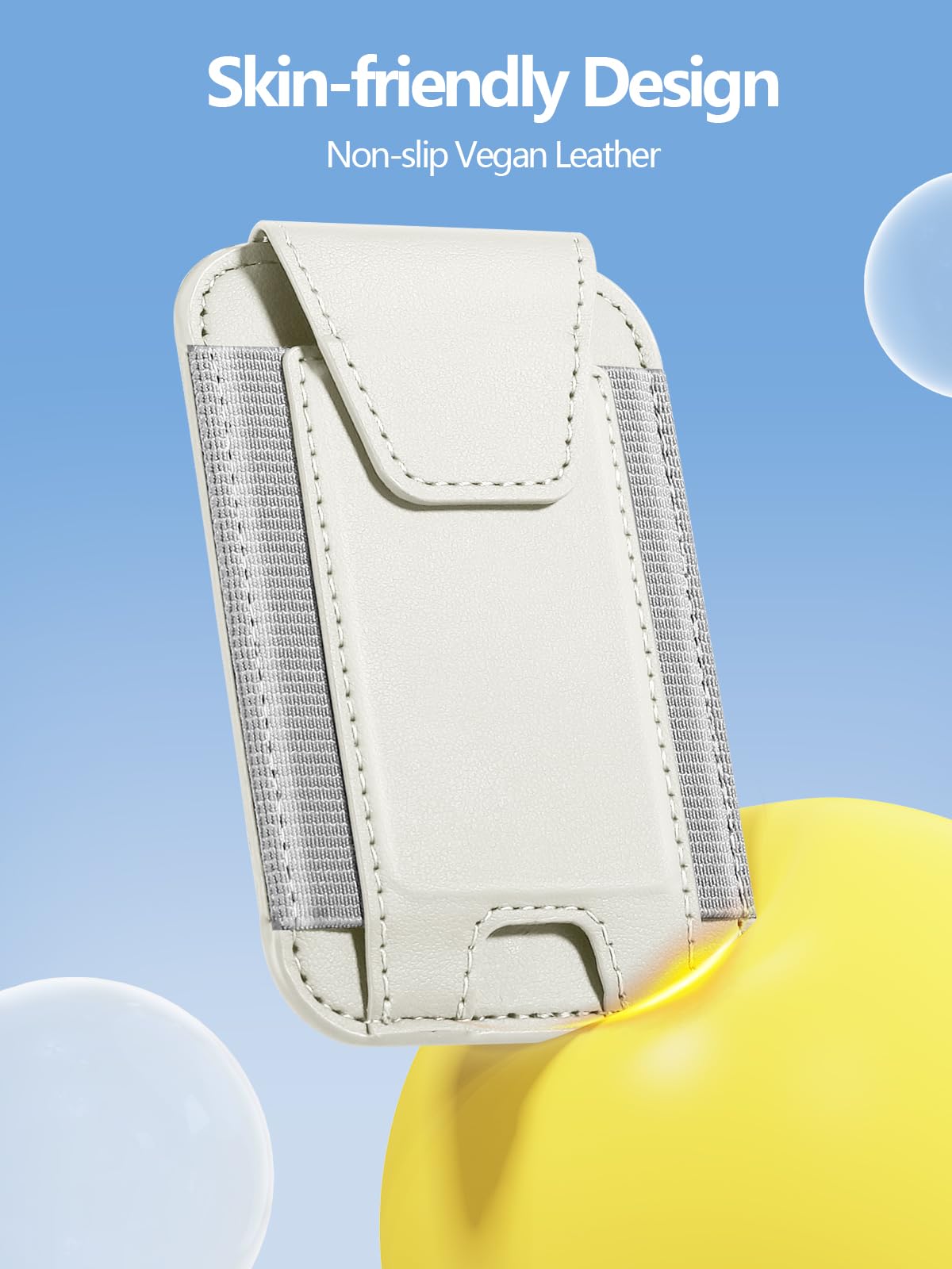 Miroddi for MagSafe Wallet with Privacy Flap, Strongest Magnetic Card Holder for iPhone 17, iPhone 16/15/14/13/12 Series, Leather Magnetic Phone Wallet, RFID Blocking, Fit 7 Cards, Creamy white