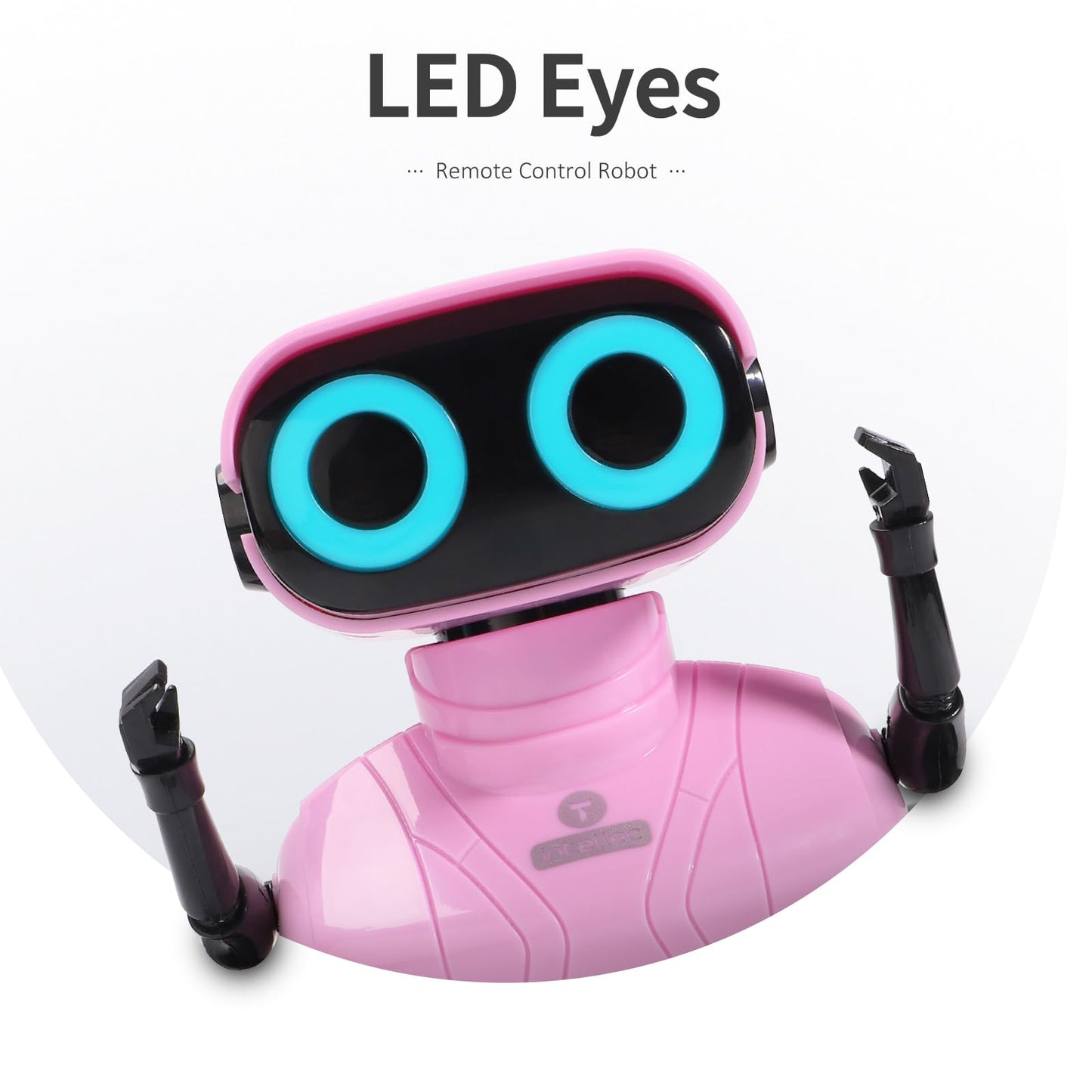 GILOBABY Robot Toys, Remote Control Robot Toy, RC Robots for Kids with LED Eyes, Flexible Head & Arms, Dance Moves and Music, Birthday Gifts for Girls Age 3+ Years (Pink)