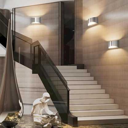 Aipsun Nickel Modern LED Wall Sconce Hardwired Indoor Wall Lights 1 Pack Up and Down Wall Mount Light for Living Room Bedroom Hallway Corridor Conservatory Warm White 3000K(with G9 Bulbs)