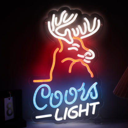 JFLLamp Crs LIGHT Neon Signs for Wall Decor Neon Lights for Bedroom Led Signs Suitable for Man Cave Bar Pub Restaurant Christmas Birthday Party Gift Led Art Wall Decorative Crs Light Bar Sign, 5V Usb Power, 17*11 Inch(Azure+red+white）