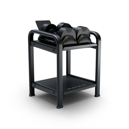 Matrix Fitness Dumbbell Storage Rack | Organized Gym Equipment with Easy Dumbbell Access and Accessory Storage | Integrated Device Holder for Added Functionality