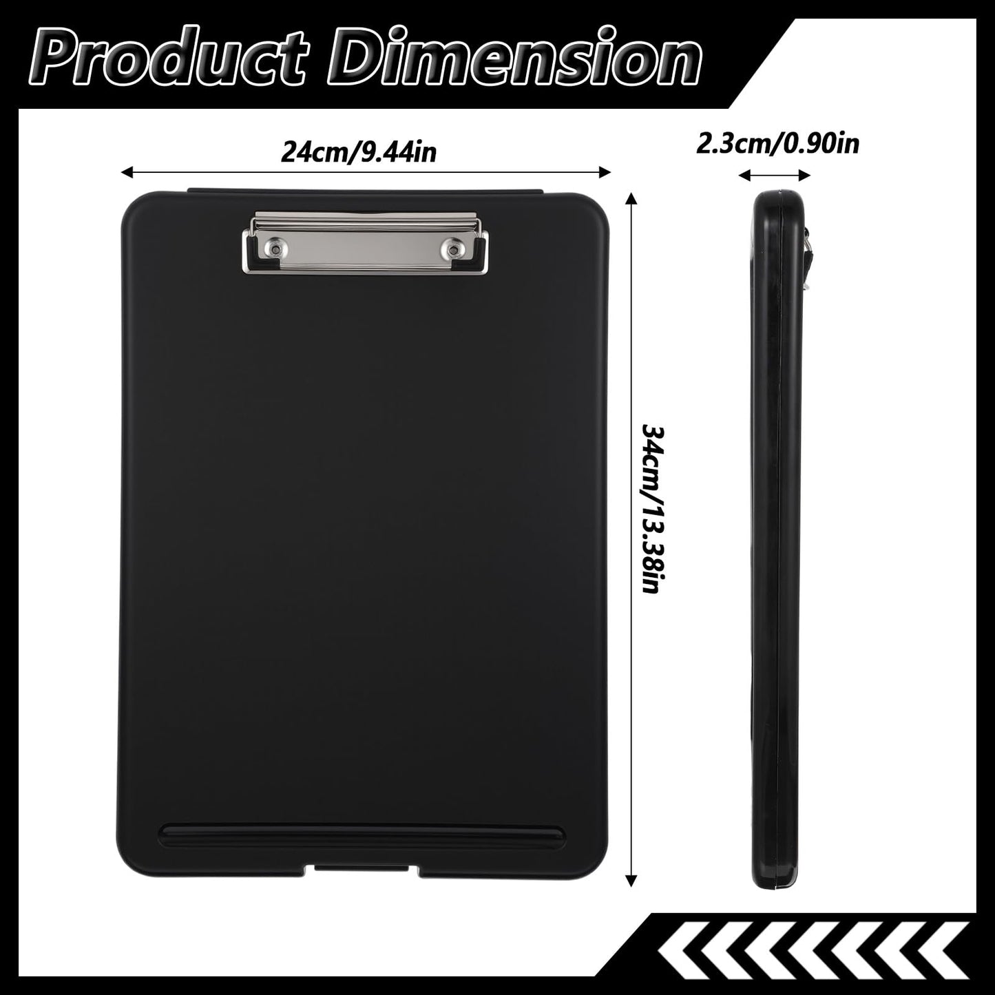 5pcs Clipboards with Storage,Plastic Foldable Clipboard Storage Nursing Clip Board with Low Profile Clip for Teacher Nurse Employee（9.5 x 13.5 Inch）