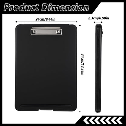 5pcs Clipboards with Storage,Plastic Foldable Clipboard Storage Nursing Clip Board with Low Profile Clip for Teacher Nurse Employee（9.5 x 13.5 Inch）