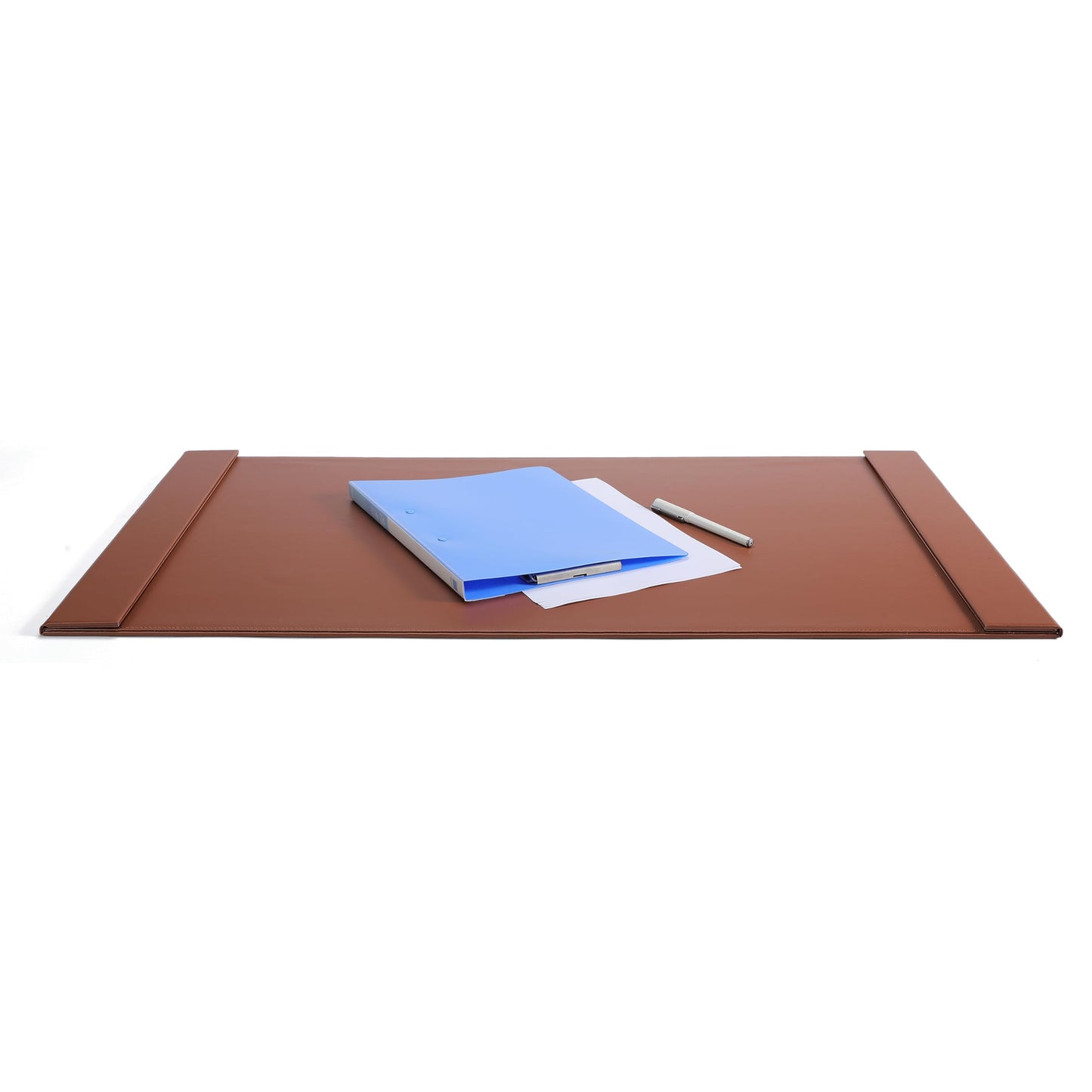 30" x 18" Leather Desk Blotter with Side Rails for Writing Leather Executive Desk Pad Protector Desk Mat for Office Home Workplace Brown