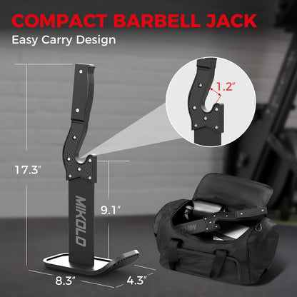 Mikolo Deadlift Jack Barbell Jack Unload 660LB Barbell Stand with No-Slip Handle for Loading & Unloading Weight Plates for Deadlift Exercise, Weight Training