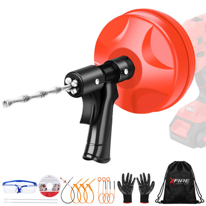 25 FT Plus Double Mode Drain Snake Tools, 13-in-1 Drain Auger for Sink and Drain Unblocking, Plumbing Snake for Kitchen, Bathrom and Shower Sink, Snake for Real DYIs[Upgraded 4.0]