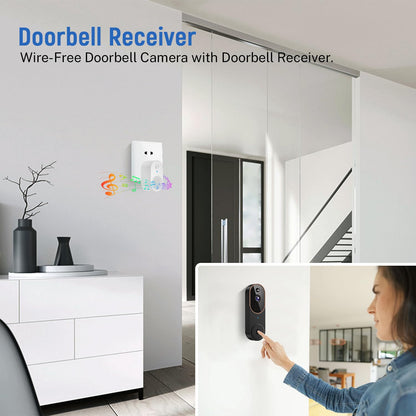 Orbitell Wireless Wi-Fi Video Doorbell Camera with Two Way Audio, AI Motion Detection, Night Vision and Cloud Storage, 2.4G Wi-Fi only
