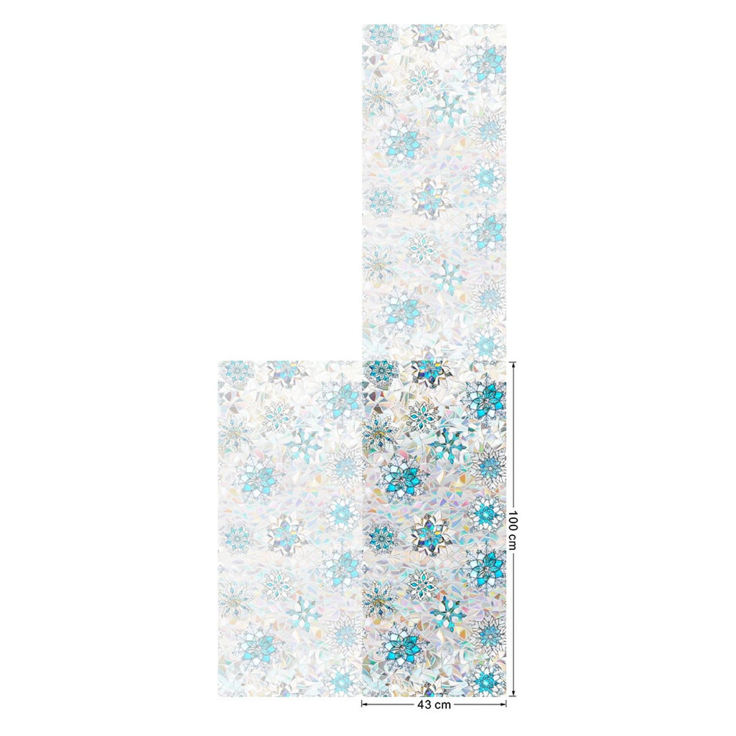 Christmas Snowflake Window Film Stained Privacy Rainbow Window Sticker Christmas Blue White Snowflake Designs Xmas Glass Decals Static Cling for Home Office School Holiday Party Decor