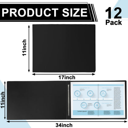 gisgfim 12 Pcs 11'' x 17'' Pressboard Report Cover 3" Capacity Metal Prong Paper Fastener with Compressor Presentation Binder Folder to Neatly Bind Reports Proposals Transcripts Document