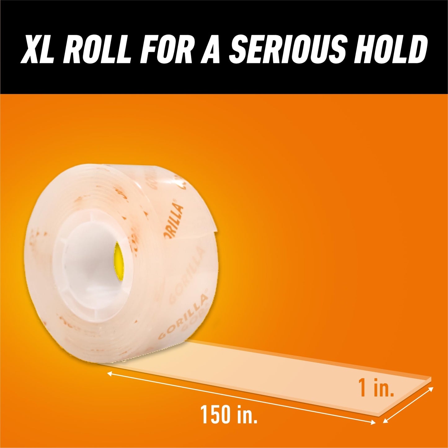 Gorilla Tough & Clear Double Sided Mounting Tape, Clear Tape, 1" x 150" (Pack of 2) - Weatherproof for Indoor or Outdoor
