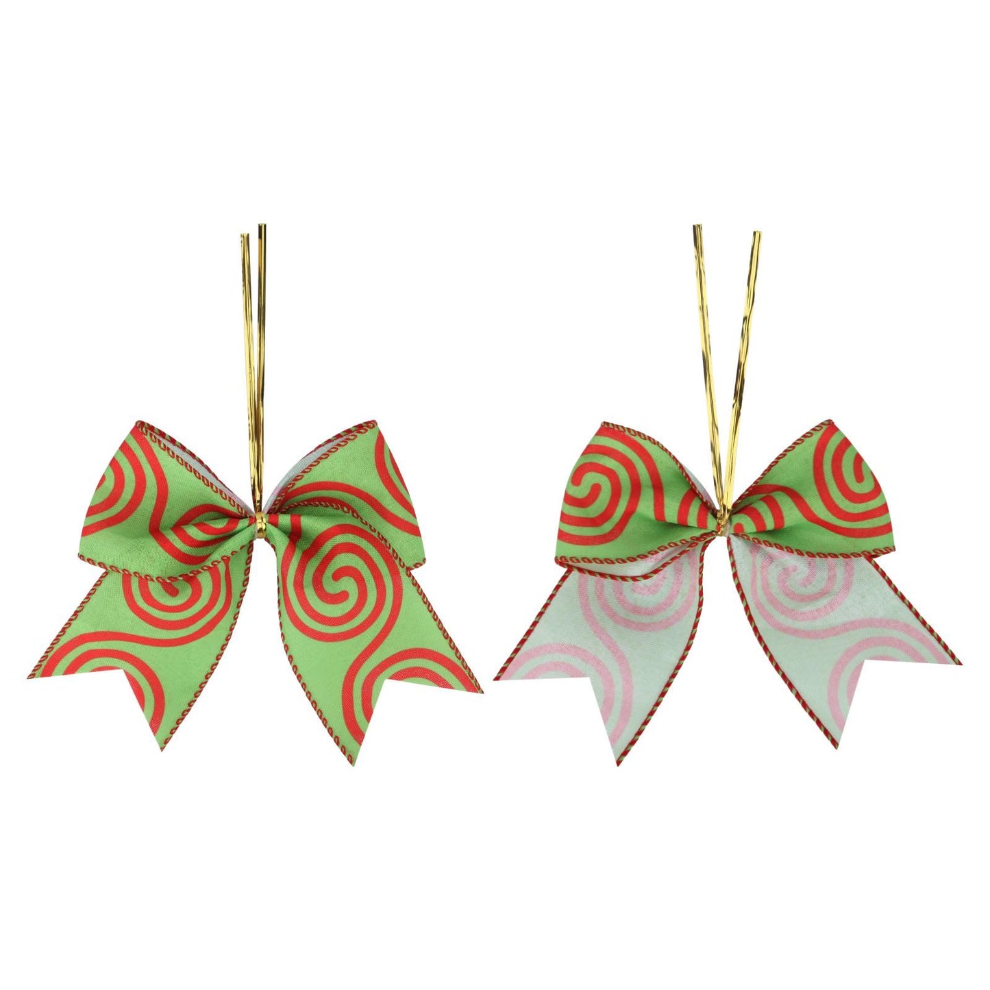 Meseey 12 Pcs Red & Green Christmas Bows 6 Inch Pre-Made Ribbon Bows for Tree, Wreath, Gift Wrapping, Crafts, Stairs & Outdoor Holiday Decor