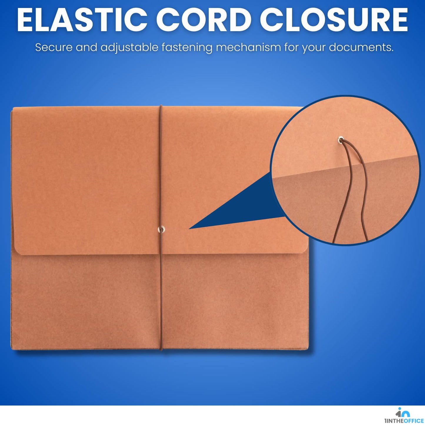 1InTheOffice Expanding File Wallet with Flap and Cord Closure, 5-1/4" Expansion, Legal Size (2 Pack)