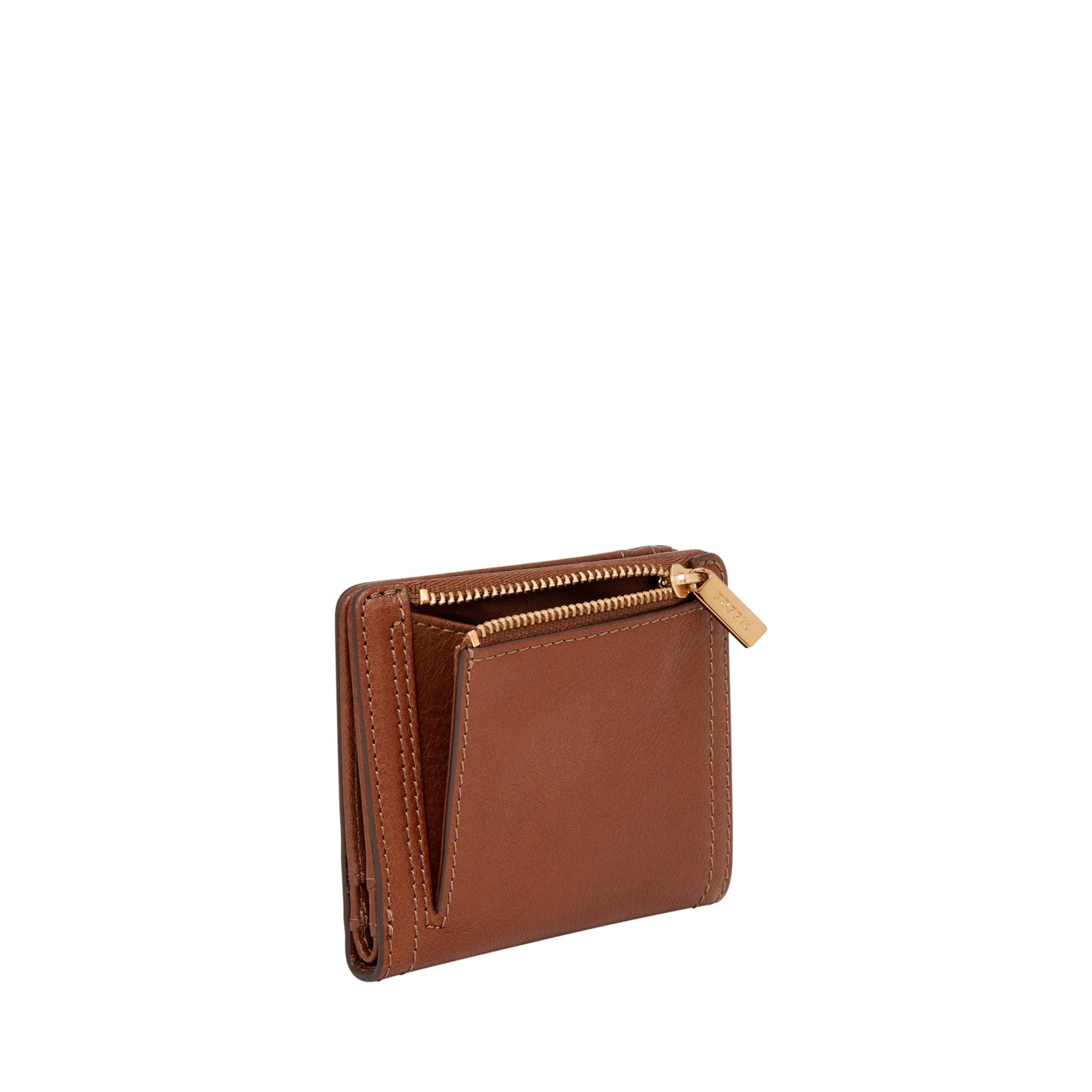 Fossil Women's Wallet, Logan Leather Wallet RFID Blocking Small Bifold, Brown