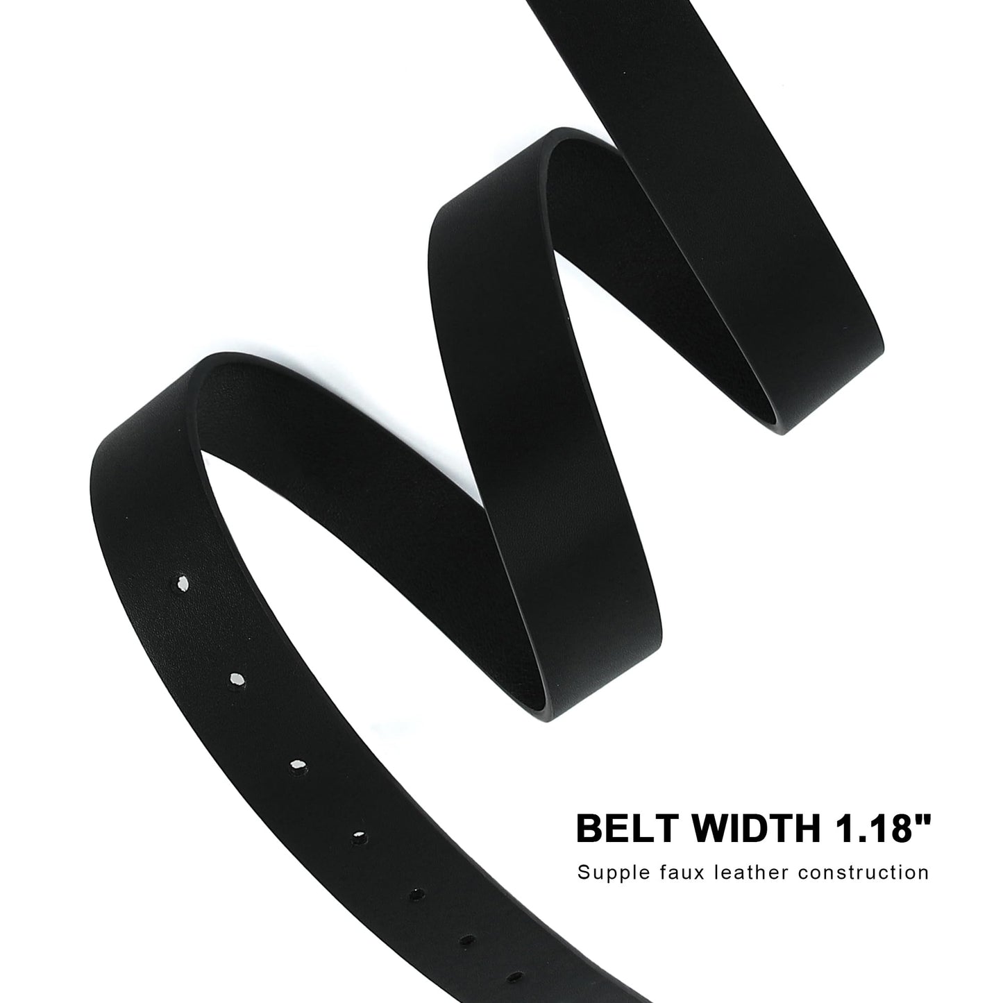 Earnda 2 Pack Black Brown Leather Belts for Women Casual Fashion Waist Belt with Liquid Shapes Gold Buckle for Jeans Pants Dresses 1.18" Width X-Small
