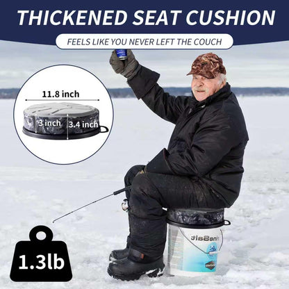 Suzicca 5 Gallon Bucket Seat with 3" Thick Seat Foam Cushion,360°Swivel Bucket Lid Seat,Silent Bucket Seats for Ice Fishing, Baseball, Gardening and Camping, Padded with Memory Foam.