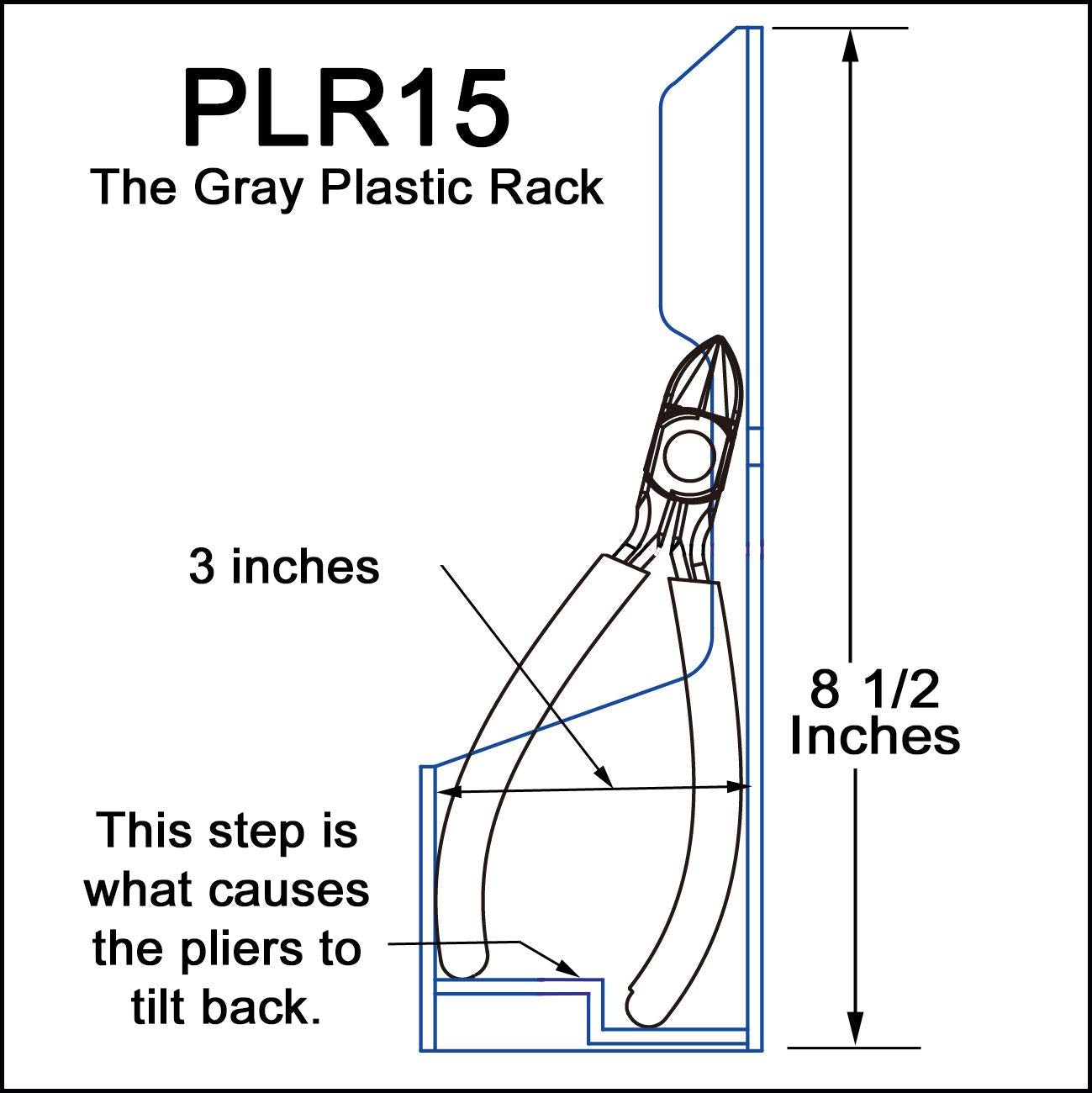 Plyworx Pliersrack PLR15 Plier Organizer - Sturdy Plastic 15 Pliers Holder For Tool Box or Pegboad Organization, Plier Rack Tool Organizers For Toolboxes And Storage