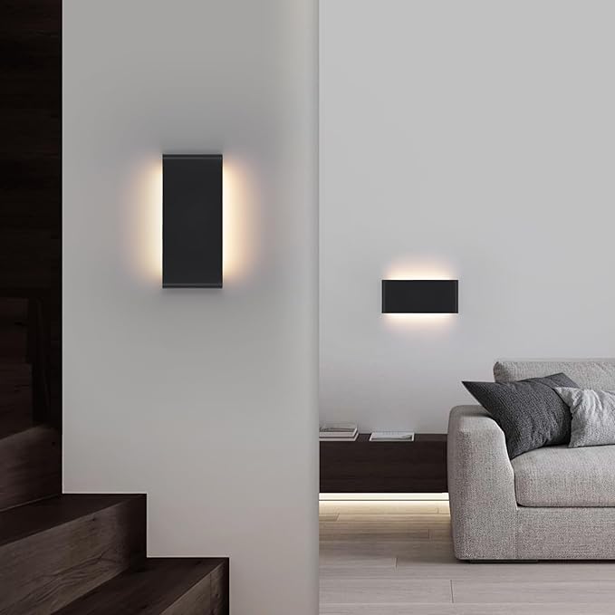 11"Modern LED vanity light,15W Dimmable 5 CCT (3000K-6500K) Adjustable Wall Lamp,Up and Down Wall Lighting,Indoor Wall Sconce for Bedroom,Staircase,Hallway,Dressing Table, 1Pack（Black）