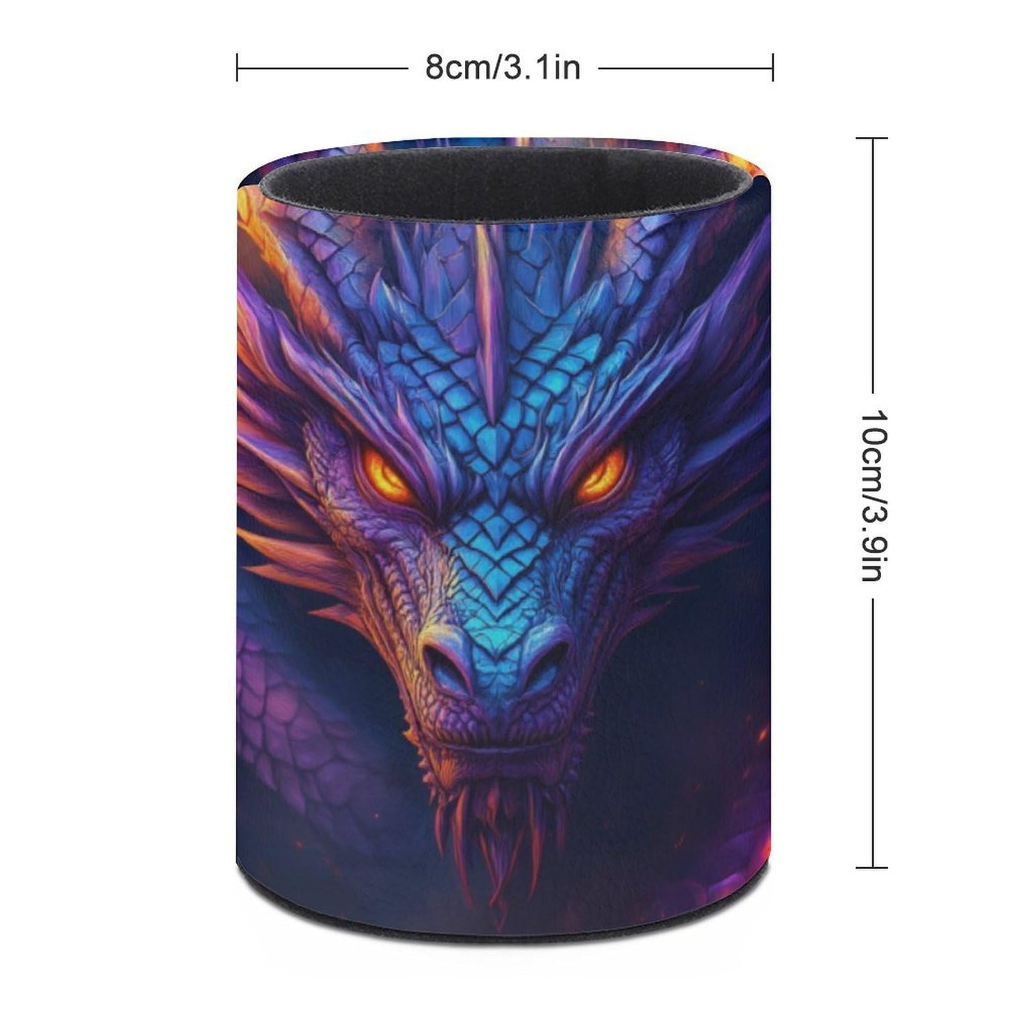 UTRSIFB Holder Cup Makeup Brush Storage Organizer, Waterproof Multifunctional Office Supplies, Pen Holder Cylinder Leather Pencil Dragon