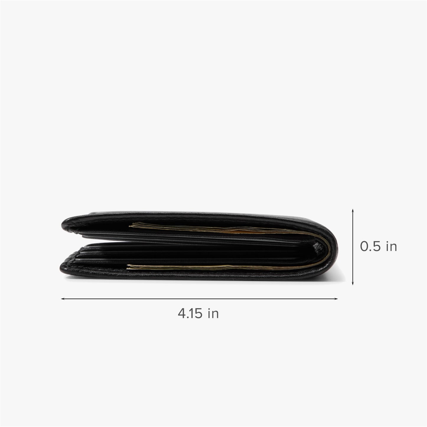 Leatherology Black Onyx Thin Bifold Wallet for Men – Slim Front Pocket Wallet with 6 Card Slots, Bill Compartment & 2 Interior Pockets – Minimalist Leather Wallet
