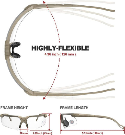 Shooting Glasses - Anti-Fog Safety Glasses for Adults | Includes Case