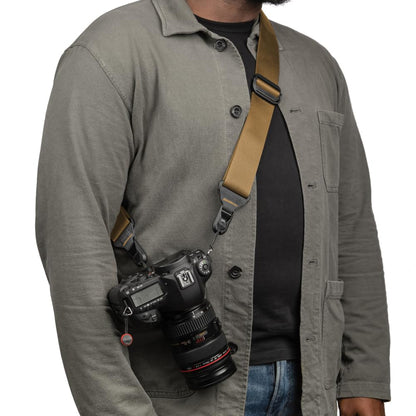 Peak Design Slide Lite Camera Strap, Coyote, Configurable as a Sling, Neck or Shoulder Strap, Quick Release and Connection, Smooth and Grippy Side, Camera Straps for Photographers, 200 lb Capacity