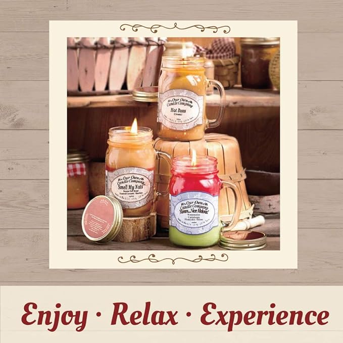 Peppermint Eucalyptus Scented Mini Mason Jar Candle by Our Own Candle Company, 3.5 Ounce (4 Pack)