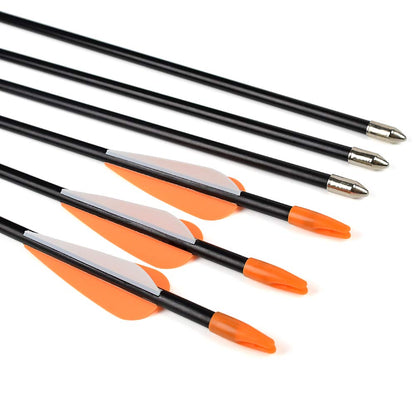 Elong Fiberglass Arrows Archery 26 Inch Target Shooting Practice Safetyglass Recurve Bows Suitable for Youth Children Woman Beginner (12 pcs)