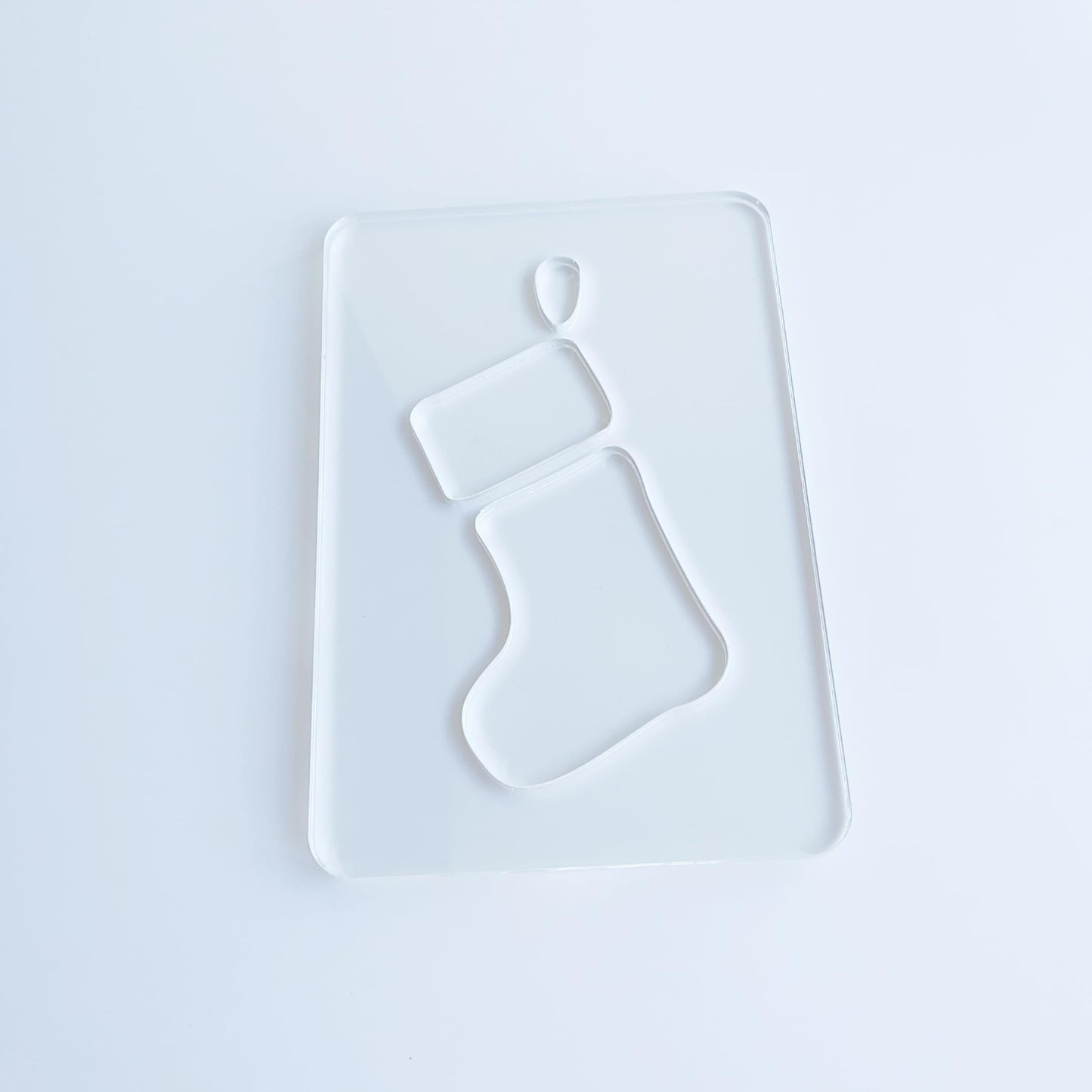 Christmas Router Template for Lanterns, 5.5 x 8 inches, Acrylic Holiday Woodworking Templates (Stocking)