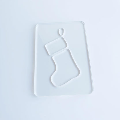 Christmas Router Template for Lanterns, 5.5 x 8 inches, Acrylic Holiday Woodworking Templates (Stocking)