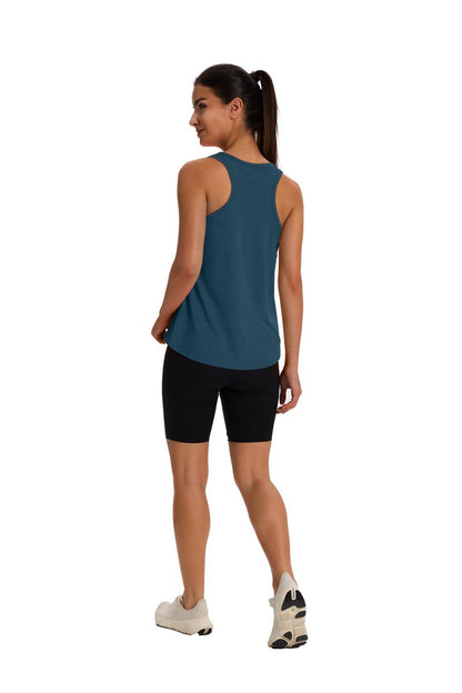 WIHOLL Sleeveless Tops for Women Trendy Casual Workout Tank Tops Breathable Quick Dry Athletic Gym Yoga Basic Tanks Summer Clothes Navy XL