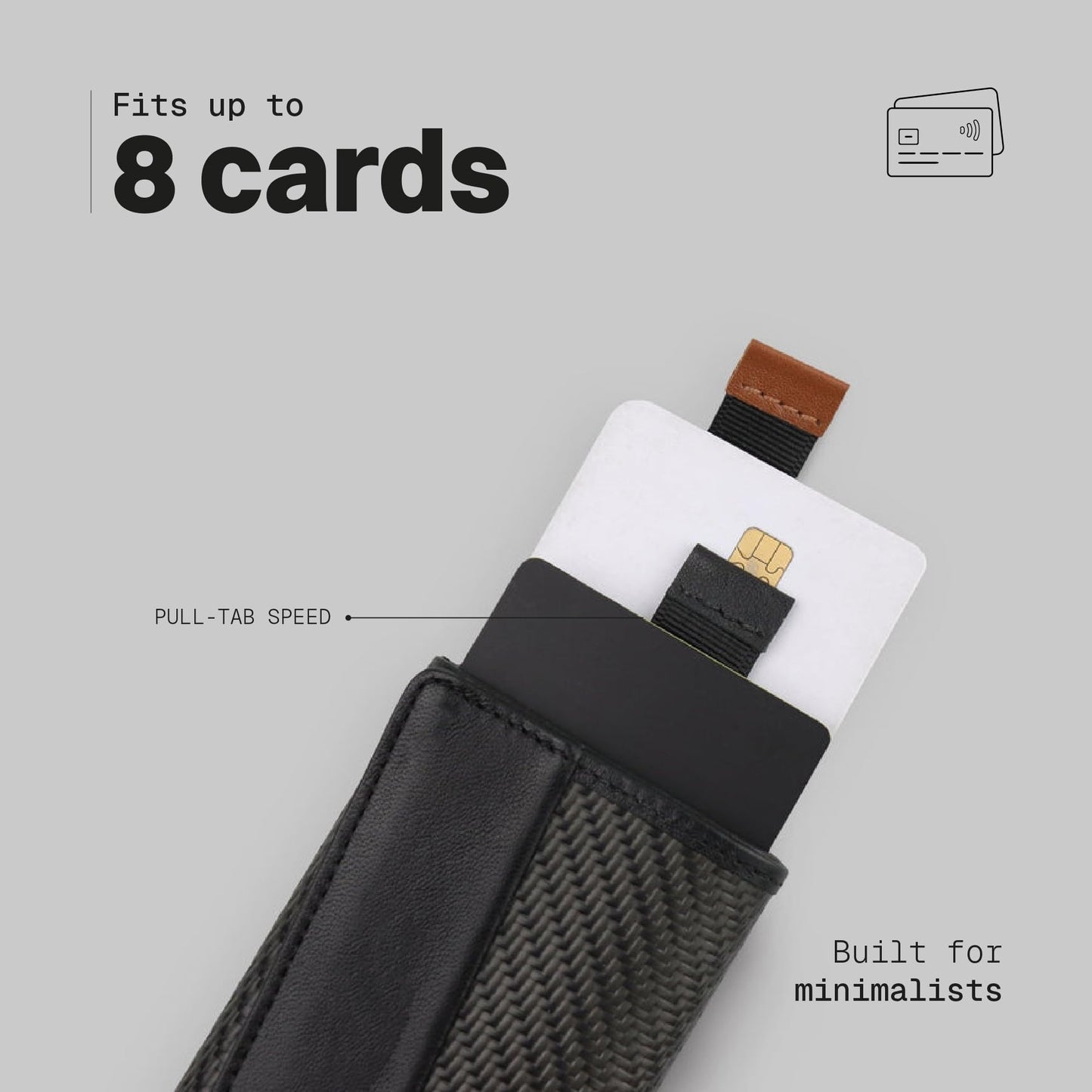 The Frenchie Co. - Speed Wallet Mini - Ultra-Slim RFID Card Holder - Minimalist Front Pocket Wallet for Men & Women - Carbon Fiber & Full-Grain Italian Leather