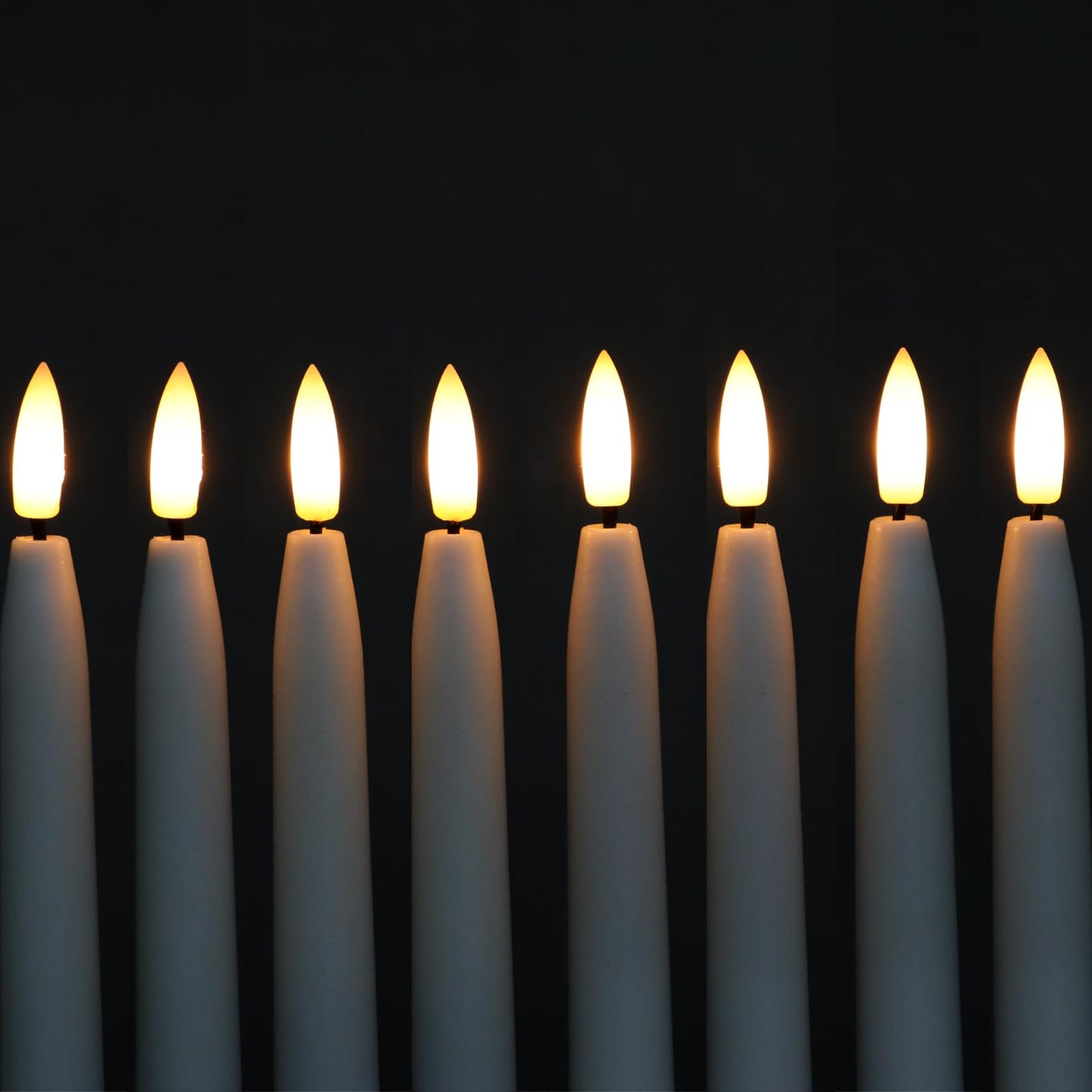 Fanna Flameless Taper Candles with Timer, Battery Operated Led Candle Sticks Real Wax Finished, 2 Remotes and Batteries Included - H 11" Set of 8 (White)