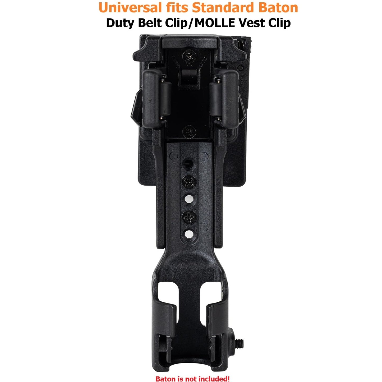 TACNEX Quick Release Baton Holder w/MOLLE Vest Clip Rotatable Police Baton Holster 16"-21"-26" Telescopic Baton Carrier ASP Baton Carry Case Expandable Baton Flashlight Support Stand for LE Security