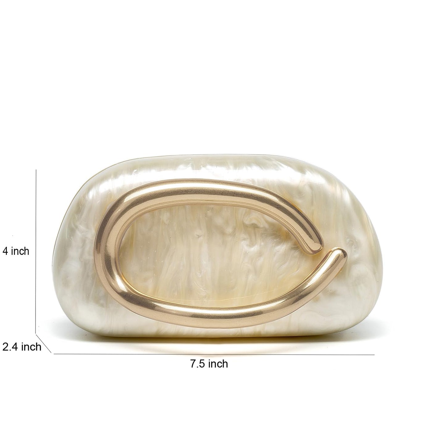dassymia Clutch Purses for Women Acrylic Evening Handbags for Wedding Party Crossbody Shoulder Bag Trendy, Acrylic Pearl white