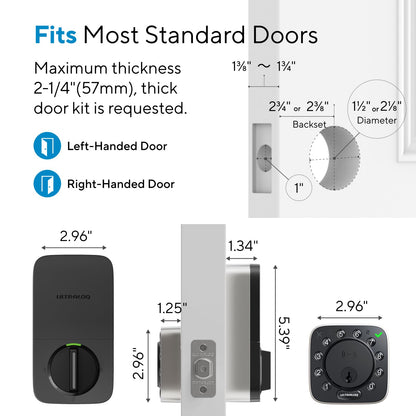 ULTRALOQ Bolt NFC WiFi Smart Lock, Keyless Entry Deadbolt with iPhone/Android Tap, App Remote Control, Keypad, Works with Apple Home, Siri, Alexa, BHMA Certified, Easy Install, 10 Mo. Battery