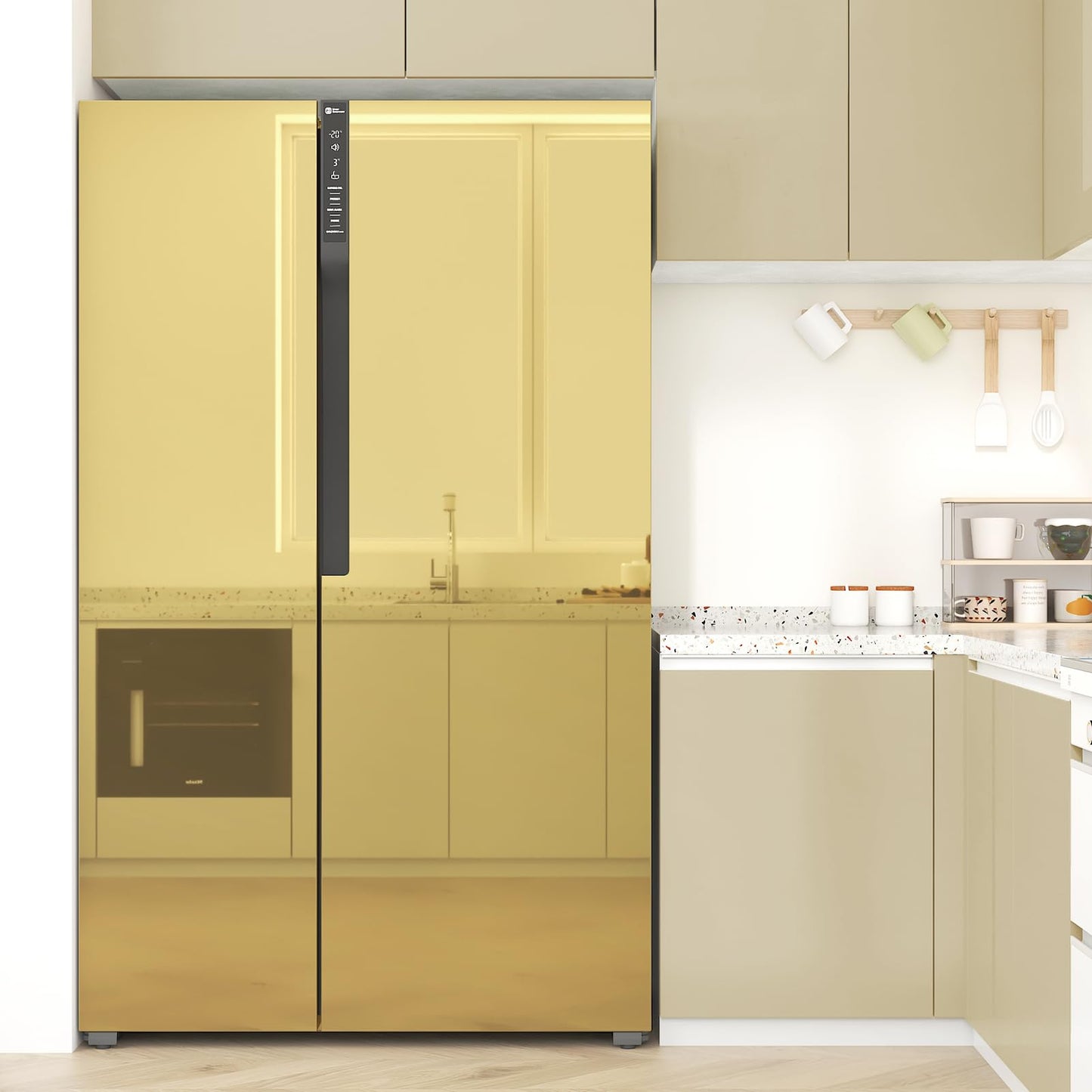 WESTICK Glossy Gold Contact Paper for DIY Project Flexible Gold Permanent Vinyl Wallpaper Self Adhesive Golden Cricut Vinyl Mirror Stickers for Home Decor Countertops Cabinets Walls 15.8" x 80"